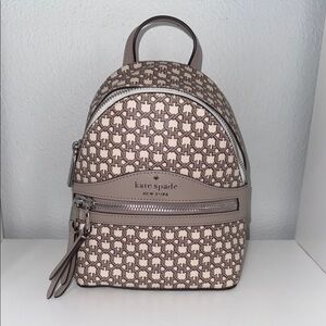 Kate Spade Beige and Brown Patterned Backpack- NWOT